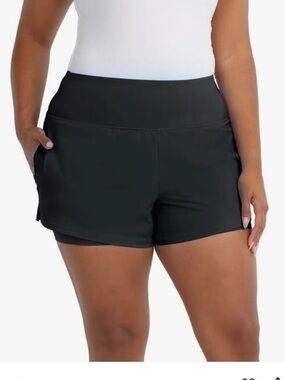 High-Rise Black Athletic Shorts for Women - Performance Fit